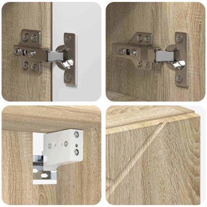 Комплект мебели за баня с чекмедже с врата 4 pcs Сонома дъб