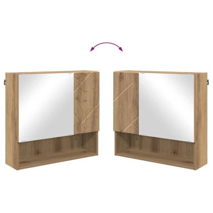 Комплект мебели за баня 4 pcs Дъб Инженерно дърво & Метал