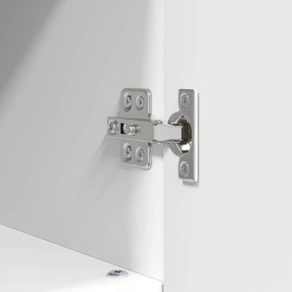 Комплект мебели за баня 3 pcs Бяло Конструирано дърво и метал.