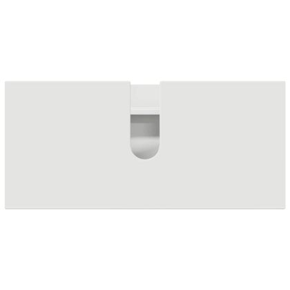 Комплект мебели за баня 4 pcs Бяло Конструирано дърво и метал.