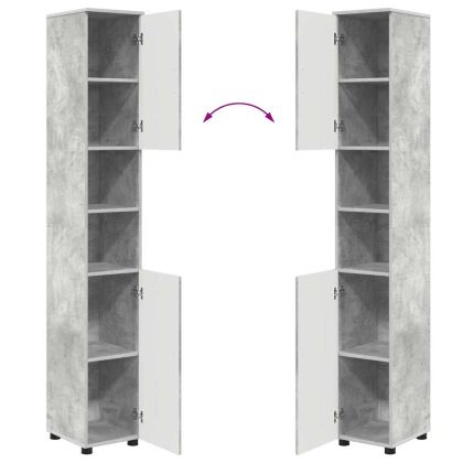 Комплект мебели за баня с чекмедже с рафт 4 pcs Циментено сиво