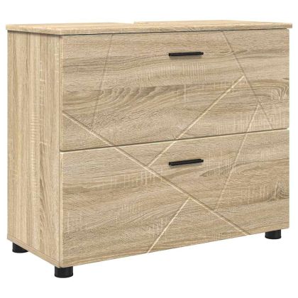 Комплект мебели за баня с чекмедже с рафт 5 pcs Сонома дъб