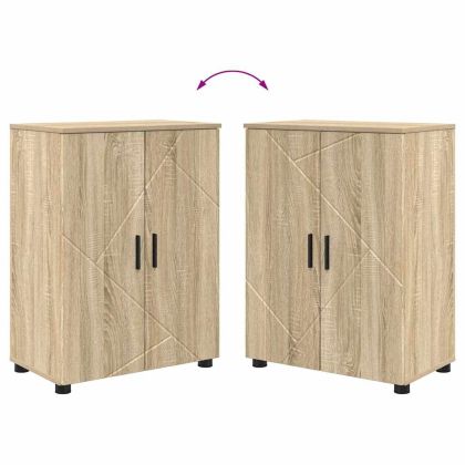 Комплект мебели за баня с чекмедже с рафт 4 pcs Сонома дъб