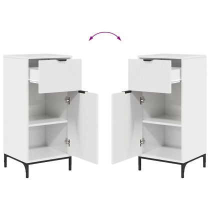 Комплект мебели за баня с чекмедже с рафт 2 pcs Лъскаво бяло