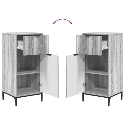 Комплект мебели за баня с чекмедже с рафт 2 pcs Сив Сонома