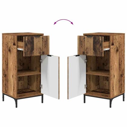 Комплект мебели за баня с чекмедже с рафт 2 pcs Старо дърво