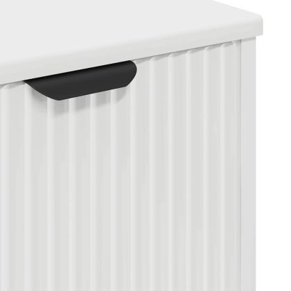 Комплект мебели за баня 3 pcs Бяло Конструирано дърво и метал.