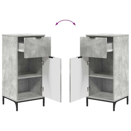 Комплект мебели за баня 3 pcs Бетонно сиво Инженерно дърво