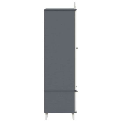 Дъска за записки Гардероб с рафт Сиво и бяло Инженерно дърво