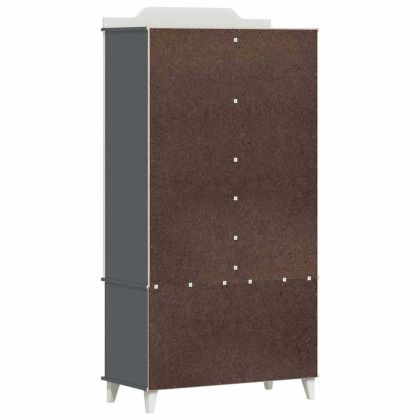 Дъска за записки Гардероб с рафт Сиво и бяло Инженерно дърво