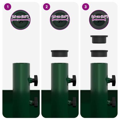 Основание за чадър с саксия Зелен 45 x 45 x 45 cm Стомана