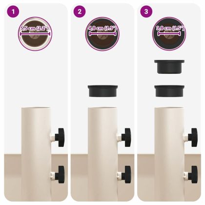 Основание за чадър с саксия Бяло 45 x 45 x 45 cm Стомана