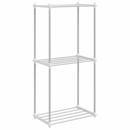 Рафтове за съхранение с рафт бял 43 x 27 x 90 см Алуминий