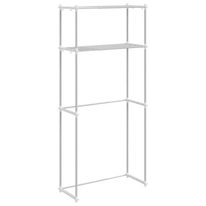 Етажерка за перална машина Бяло 63 x 27 x 136 см Алуминий