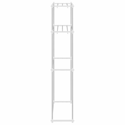 Етажерка за перална машина Бяло 63 x 27 x 136 см Алуминий