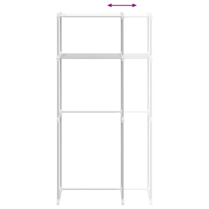 Етажерка за перална машина Бяло 63 x 27 x 136 см Алуминий