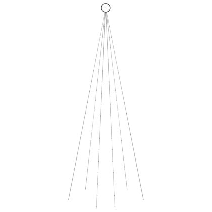 Коледна елха на флагщок, студено бяло, 108 LED, 180 см