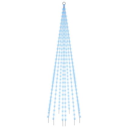 Коледна елха на флагщок, синьо, 310 LED, 300 см