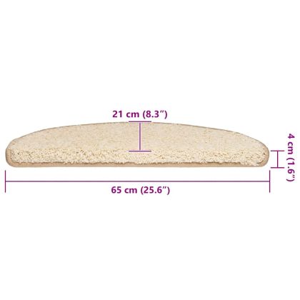 Изтривалки за стълби, 20 бр., 65x21x4 см, кремави, полукръгли, големи