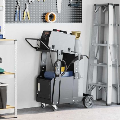 Количка за заваряване Черно 90 x 46 x 96 см Стомана