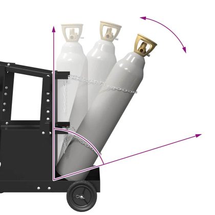 Количка за заваряване Черно 90 x 46 x 96 см Стомана