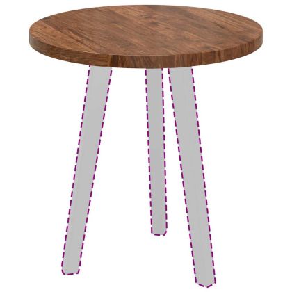 Топ за маса Тъмнокафяв Ø 50 x 2.5 cm Солидно дъбово дърво