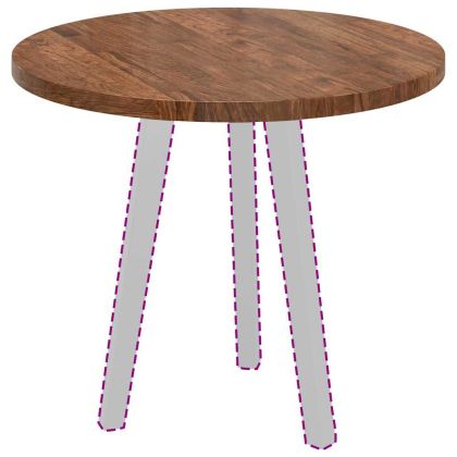 Топ за маса Тъмнокафяв Ø 60 x 2.5 cm Солидно дъбово дърво