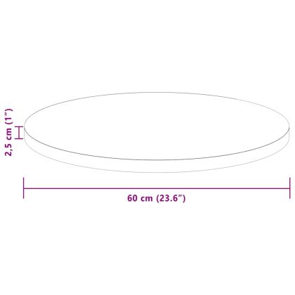 Топ за маса Тъмнокафяв Ø 60 x 2.5 cm Солидно дъбово дърво