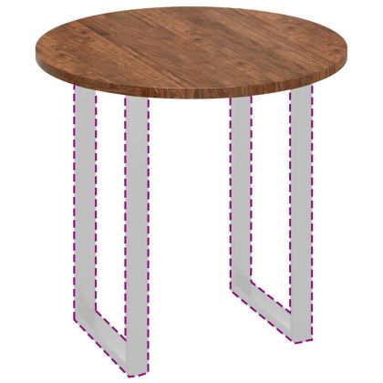 Топ за маса Тъмнокафяв Ø 80 x 2.5 cm Солидно дъбово дърво