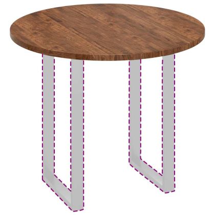 Топ за маса Тъмнокафяв Ø 90 x 2.5 cm Солидно дъбово дърво