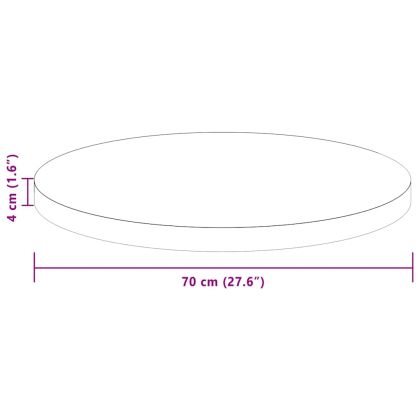 Топ за маса Светлокафяво Ø 70 x 4 cm Солидно дъбово дърво