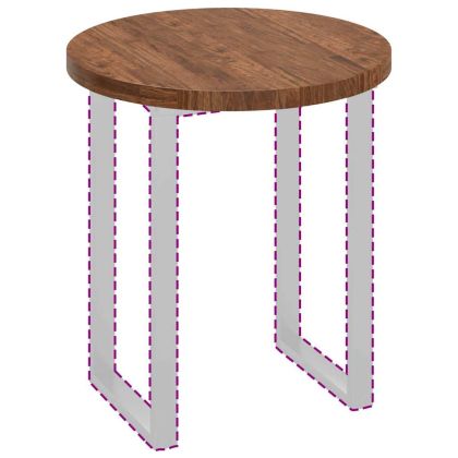 Топ за маса Тъмнокафяв Ø 70 x 4 cm Солидно дъбово дърво