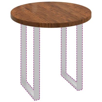 Топ за маса Тъмнокафяв Ø 80 x 4 cm Солидно дъбово дърво