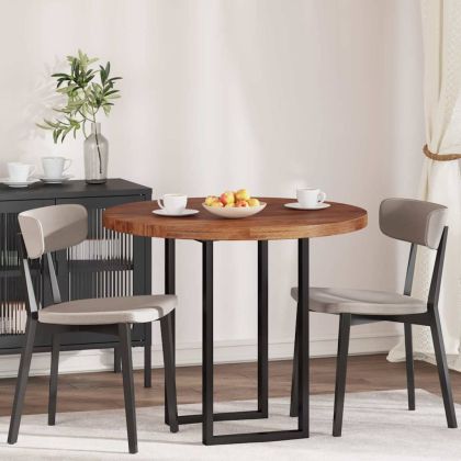 Топ за маса Тъмнокафяв Ø 90 x 4 cm Солидно дъбово дърво