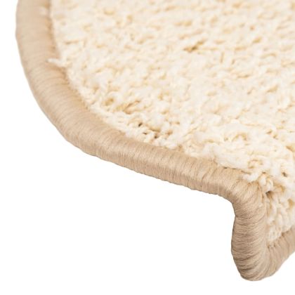 Изтривалки за стълби, 10 бр., 65x21x4 см, кремави, полукръгли, големи