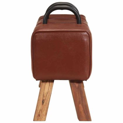 Винтидж пейка тип гимнастически кон, естествена козя кожа