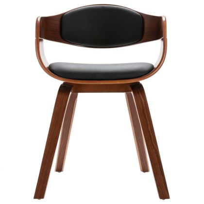 Трапезни столове, 6 бр, извито дърво и изкуствена кожа