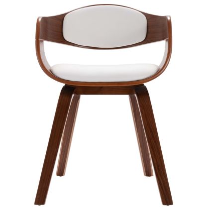 Трапезни столове, 6 бр, извито дърво и изкуствена кожа