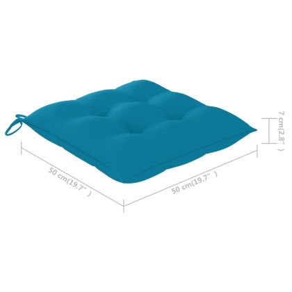 Градински трапезни столове, 2 бр, с възглавници, акация масив