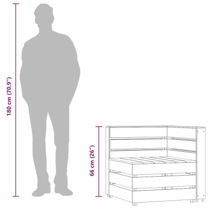 Градински палетен ъглов диван, импрегнирано борово дърво