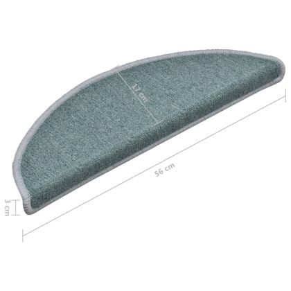 Изтривалки за стълби, 15 бр., 56x17x3 см, морскосини, полукръгли