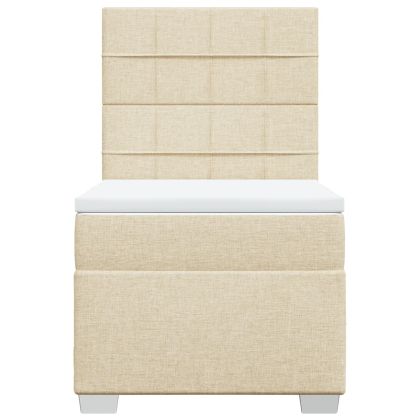 Боксспринг легло с матрак, кремава, 90x190 см, плат