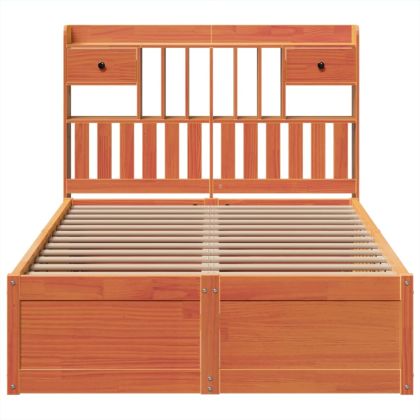 Рамка за легло без матрак, восъчнокафяв, 120x200 см, бор масив