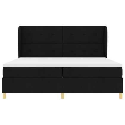 Кутия със спална основа и матрак Тъмен Сив 90x190 см Черно