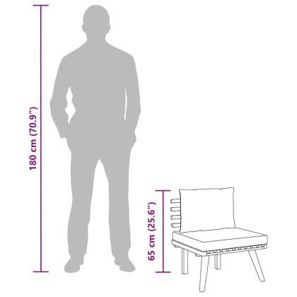 Градински стол с възглавници, масивно акациево дърво