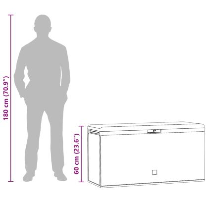 Градински сандък за съхранение, кафяв, 114x47x60 см