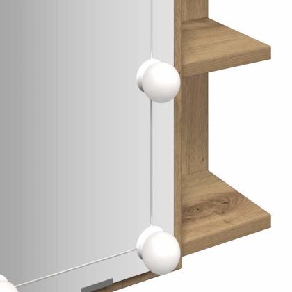 Огледален шкаф с LED, дъб артизан, 70x16,5x60 см