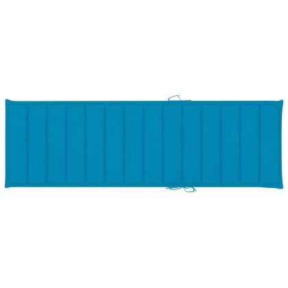 Двоен шезлонг със сини шалтета, импрегнирано борово дърво