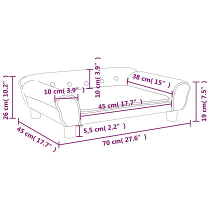 Детски диван, розов, 70x45x26 см, кадифе