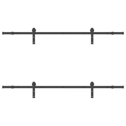 Комплект механизъм за плъзгаща врата, 213,5 см, стомана, черен